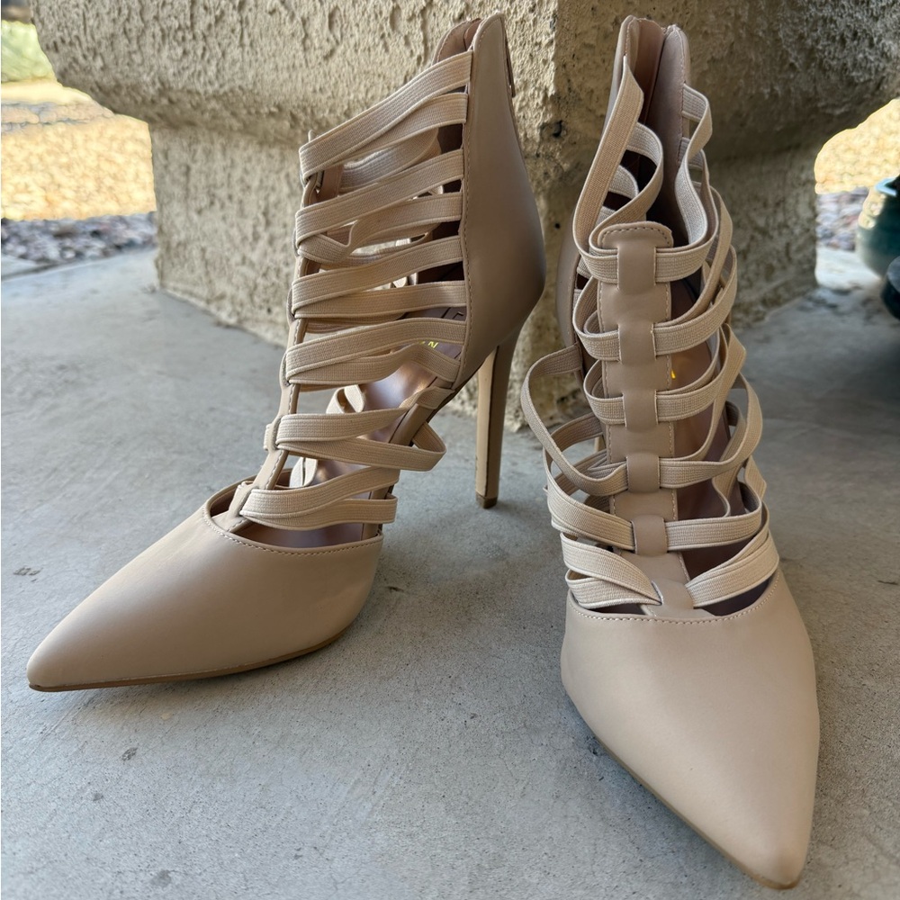 Glaze Strappy Nude Stiletto Heels